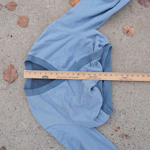 NWT NAP Loungewear Wrap Crop Top Baby Blue Tencel Blend Athleisure - Picture 8 of 12